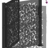 Garden Gate Black Steel Leaf Design 100x100 cm