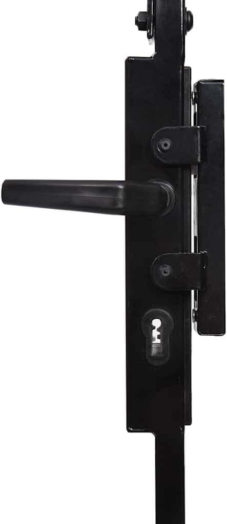 img-1d23b85cd8daa2fe8391 Steel Fence Gate with Arched Top 89x200 cm Black