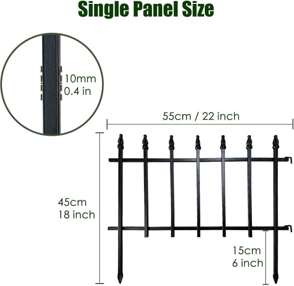 img-1dcafd5e54df74a3bf90 Metal Decorative Garden Fence 45cm x 2.8m