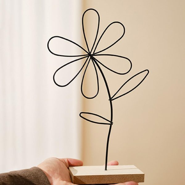 Black Wrought Iron Flower Decoration Set