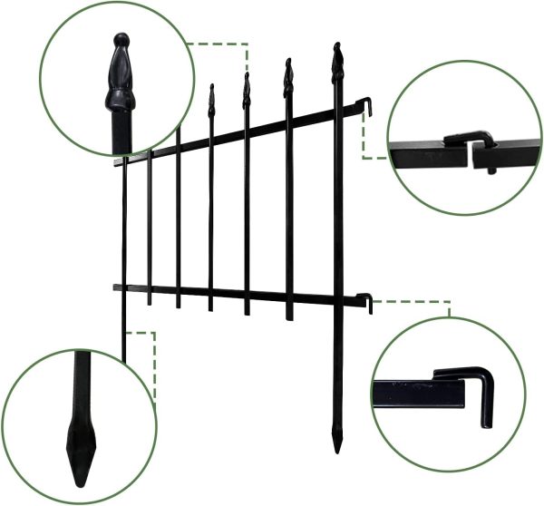 img-2da4eeb64ce2b86e93bc Metal Decorative Garden Fence 45cm x 2.8m