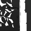 Garden Gate Black Steel Leaf Design 100x100 cm