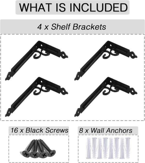 Decorative Shelf Brackets Pack of 4