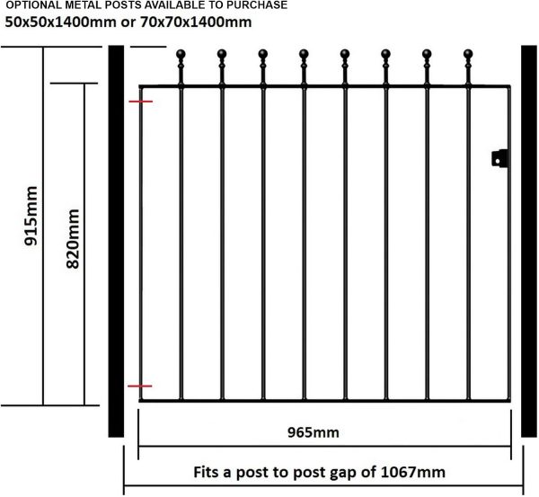 img-3aa6e45e97c5f9553b84 Galvanised Metal Garden Gate 1067mm Gap