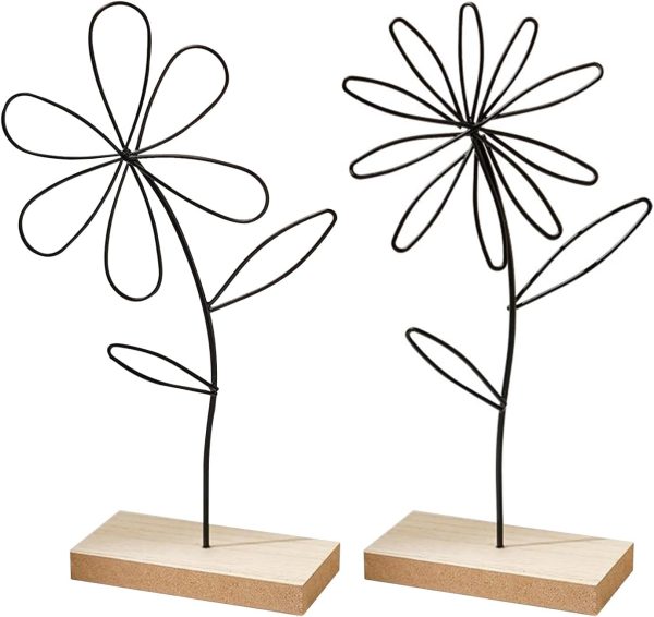 Black Wrought Iron Flower Decoration Set