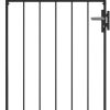 img-6c4ad7e16c207de1afcd Steel Fence Gate with Arched Top 89x200 cm Black