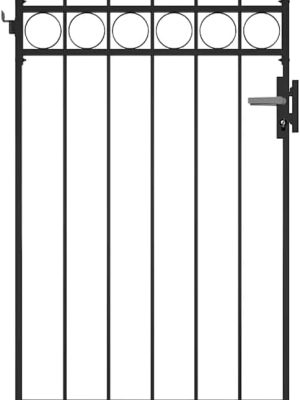 img-6c4ad7e16c207de1afcd Steel Fence Gate with Arched Top 89x200 cm Black