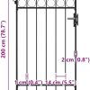 img-71edd799ddfed06a4264 Steel Fence Gate with Arched Top 89x200 cm Black