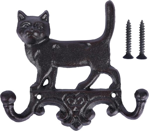 img-7ac4060dc543188cde38 Cast Iron Cat Wall Hooks
