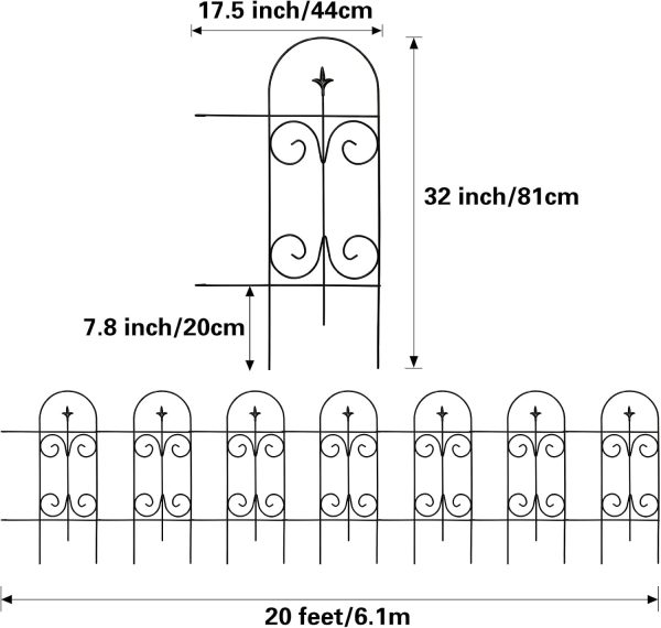 img-7c8fd59d6af3d530ef61 Decorative Metal Garden Fence, 14 Panels