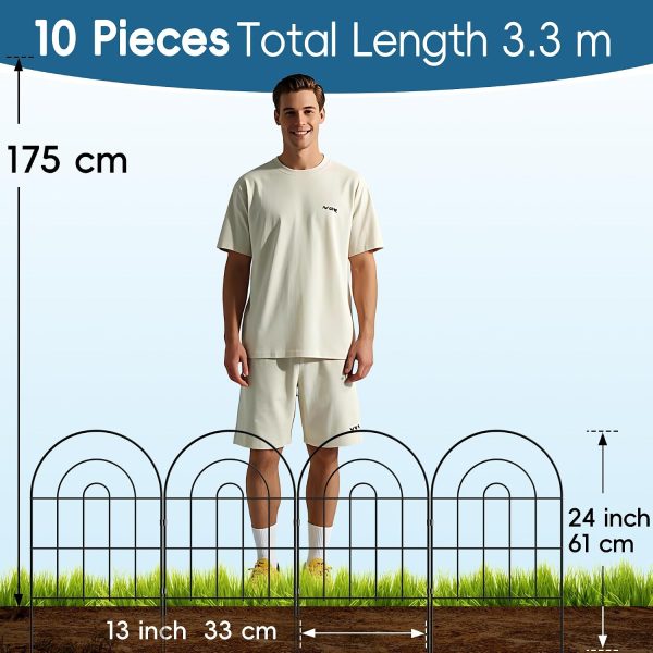 img-8019902c936350e08cc0 Metal Garden Fence 60cm x 3.3m