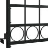 img-8683af119368f45f974d Steel Fence Gate with Arched Top 89x200 cm Black