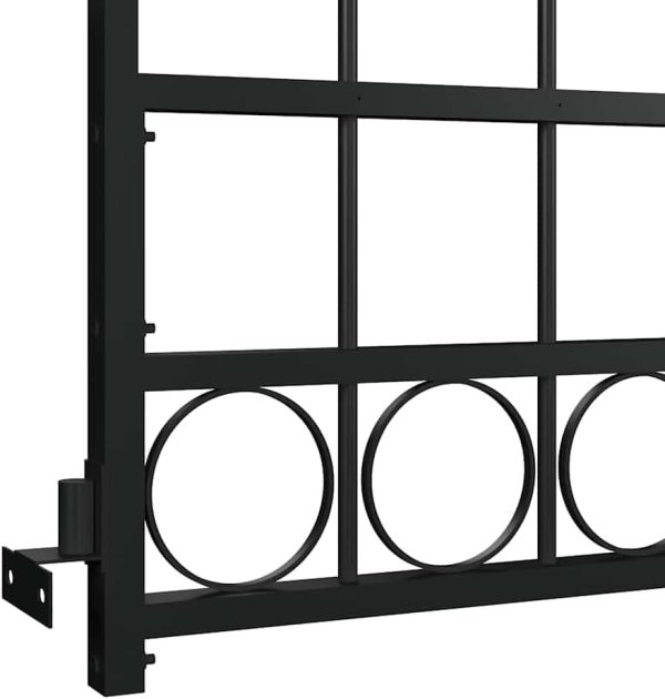 img-8683af119368f45f974d Steel Fence Gate with Arched Top 89x200 cm Black
