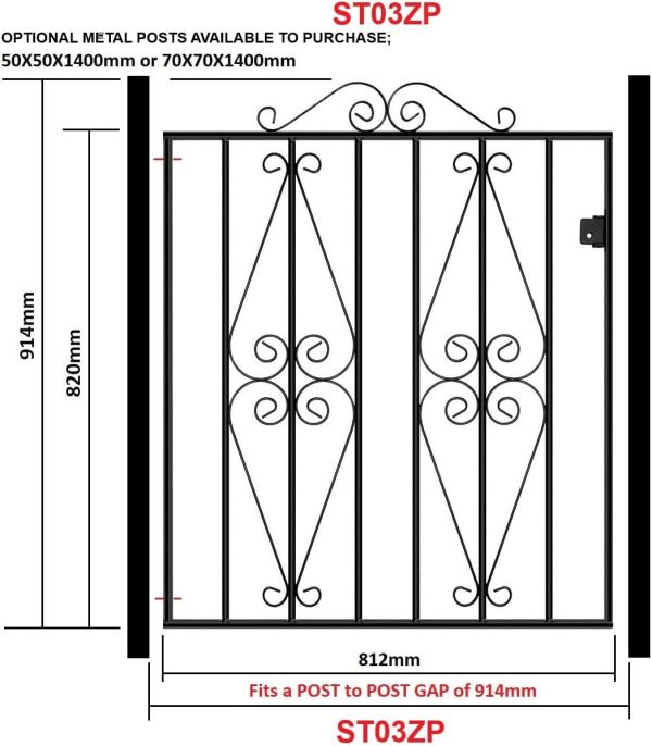 Galvanised Metal Garden Gate
