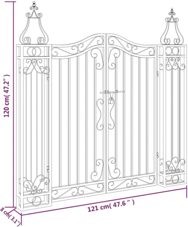 img-8c9012c3a09afcff6bfd Wrought Iron Garden Gate with Lock