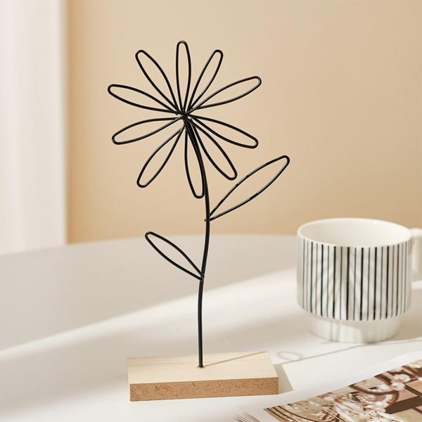 Black Wrought Iron Flower Decoration Set