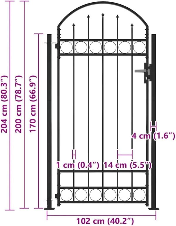 Arched Top Fence Gate with Posts