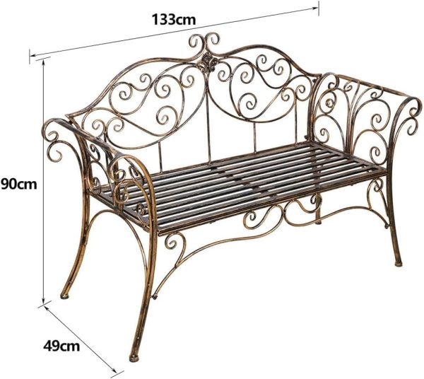 Antique Metal Garden Bench