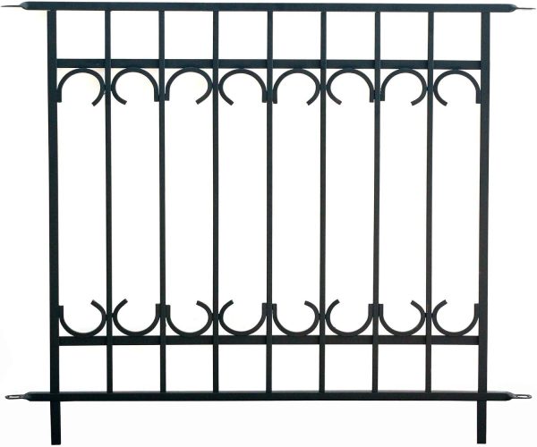 Park Lane Fence Section Black Galvanised Steel