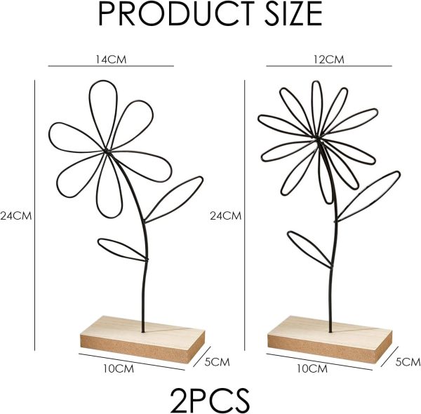 Black Wrought Iron Flower Decoration Set