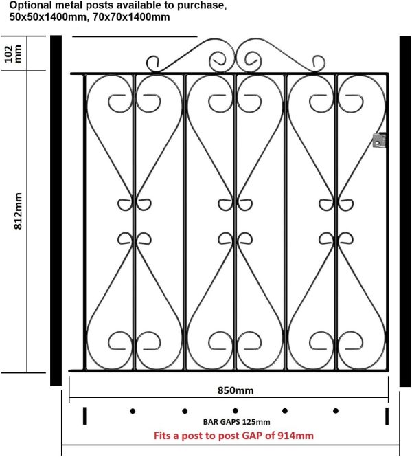 Galvanised Metal Garden Gate