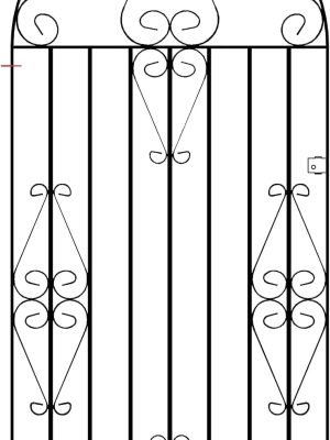 img-f89394e6c303565ba079 Tall Metal Garden Gate with Scroll Top