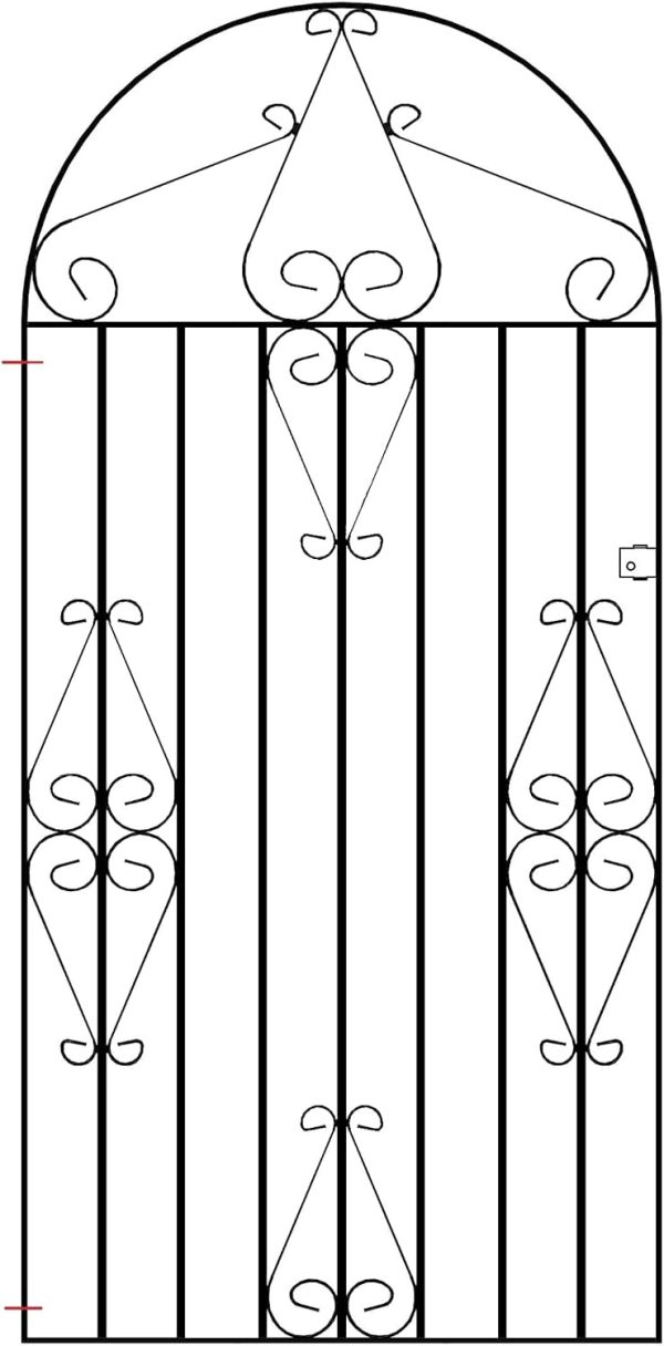 img-f89394e6c303565ba079 Tall Metal Garden Gate with Scroll Top